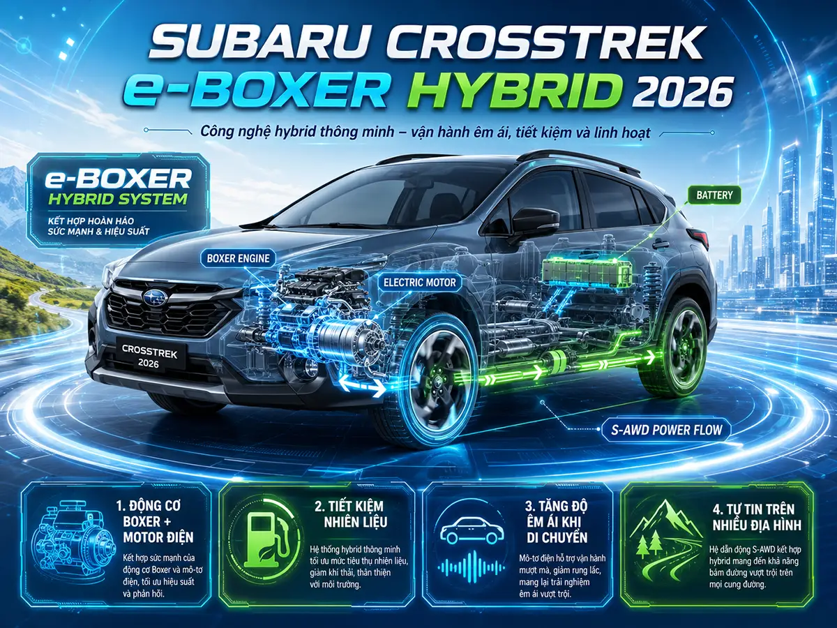 Công nghệ e-Boxer Hybrid trên xe Subaru