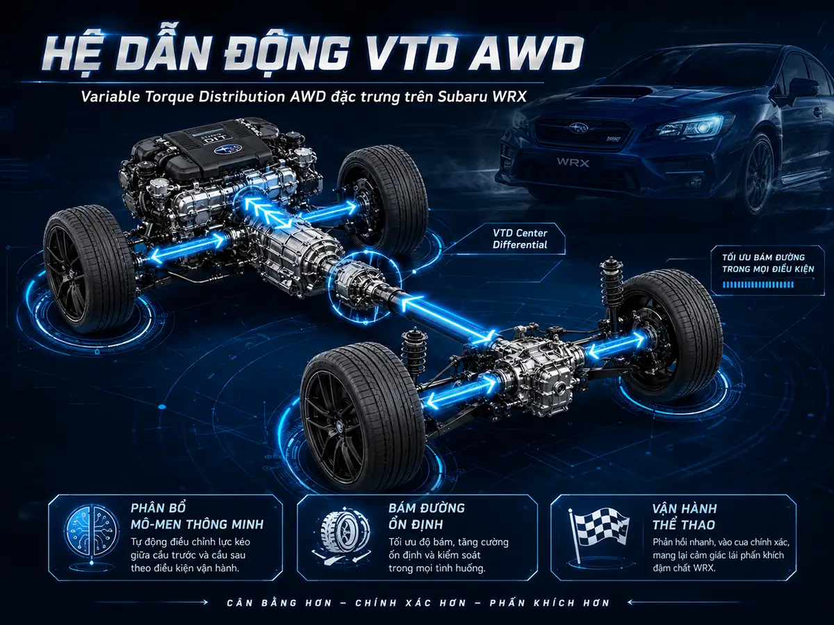 Hệ dẫn động 4 bánh toàn thời gian đối xứng Subaru S-AWD