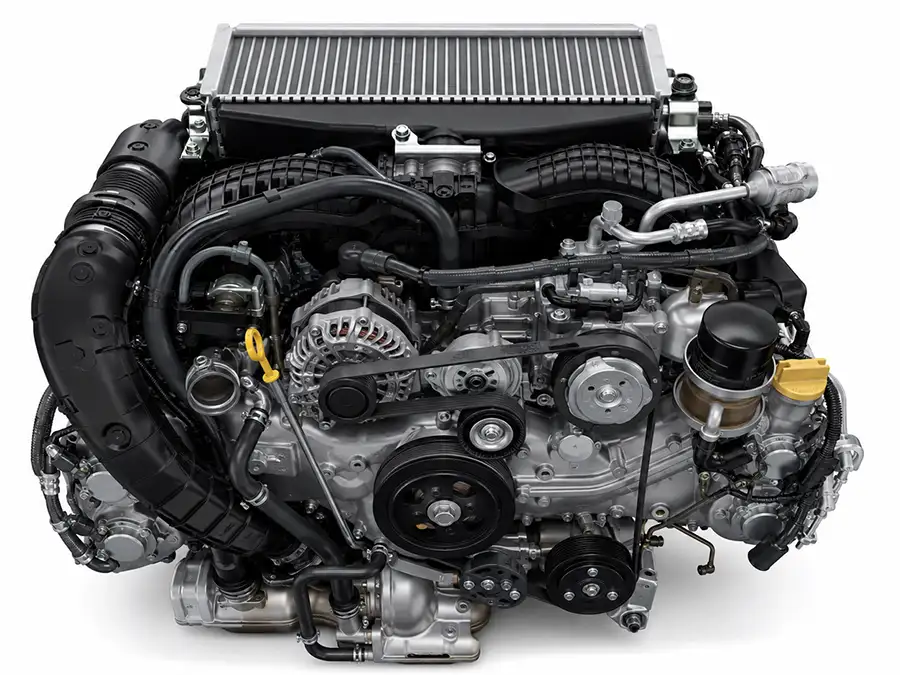 Cận cảnh khối động cơ Boxer FA24 2.4L Turbo tăng áp phân tích ưu nhược điểm động cơ Boxer Subaru
