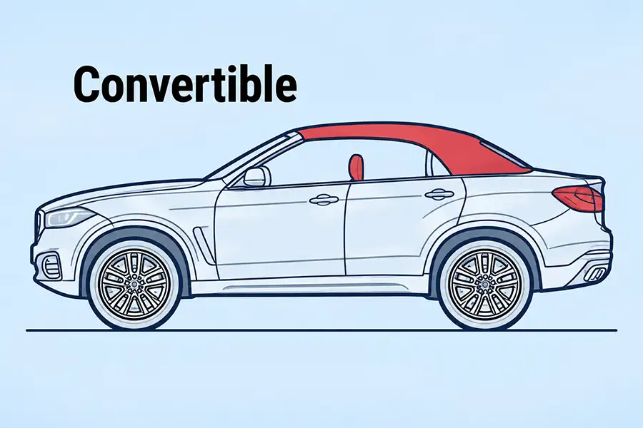 Sơ đồ kết cấu thân xe mui trần Convertible mui xếp mềm cơ điện