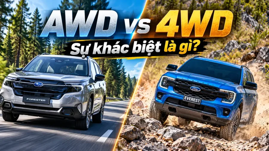 So sánh hệ dẫn động AWD và 4WD: Subaru Forester chạy đường nhựa đối đầu Ford Everest vượt địa hình đất đá