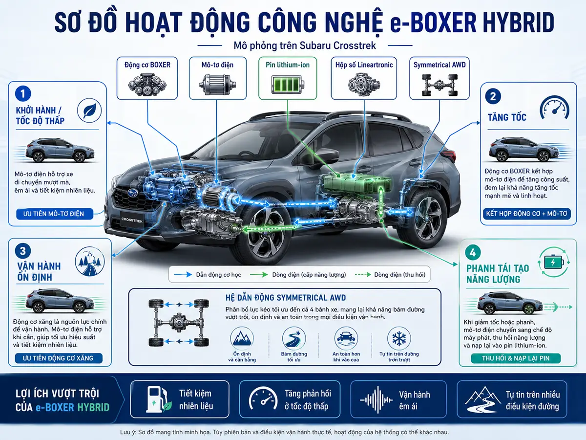 Hiểu đúng về công nghệ Subaru e-Boxer Hybrid