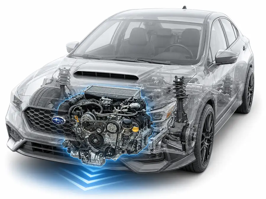 Cấu trúc hạ thấp trọng tâm phân tích ưu nhược điểm động cơ Boxer trên sedan thể thao Subaru WRX