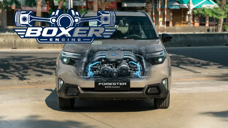 Banner tổng quan chuyên sâu phân tích ưu nhược điểm động cơ Boxer trên xe Subaru